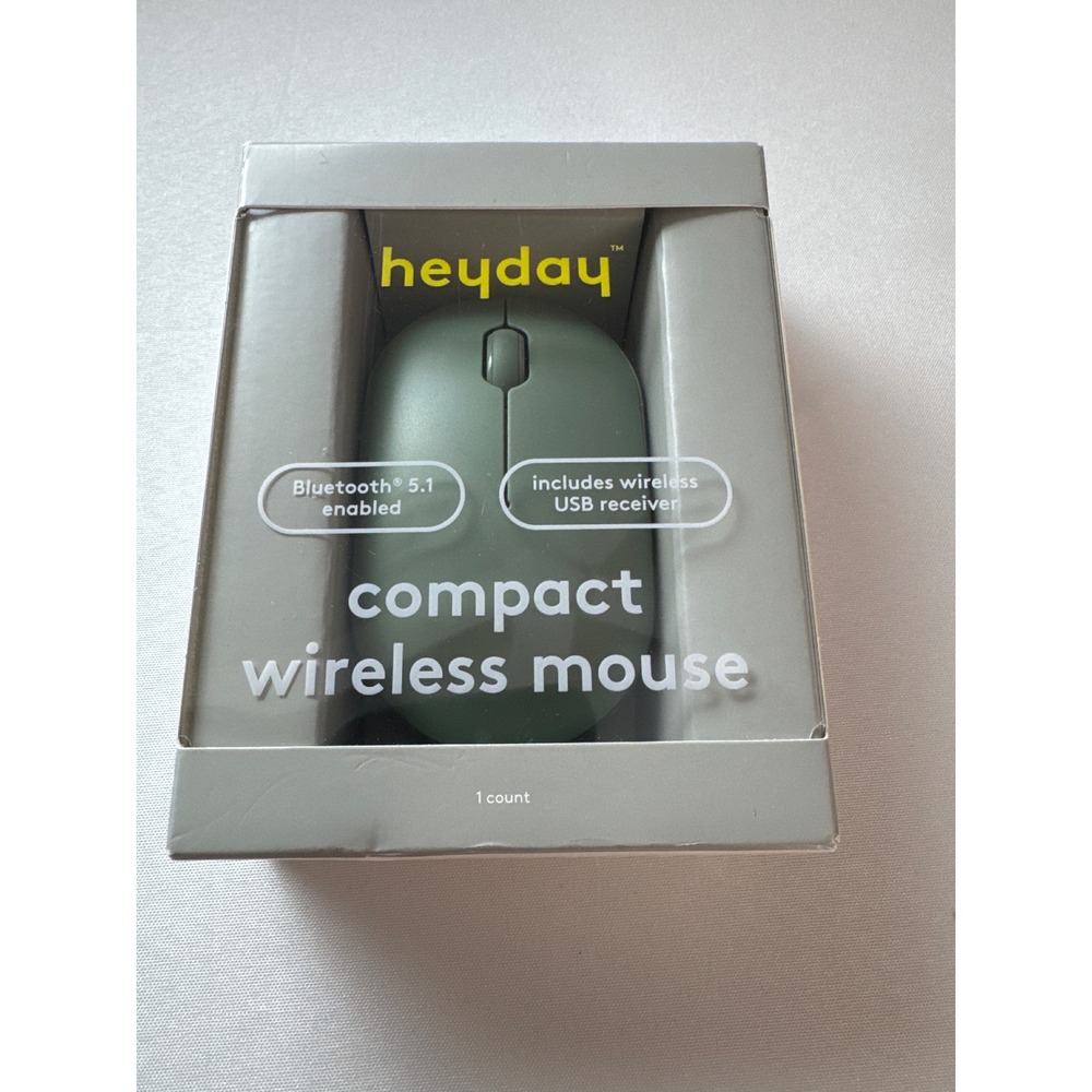 heyday Wireless Mouse Jade Green Bluetooth USB-A Receiver New Open Box
